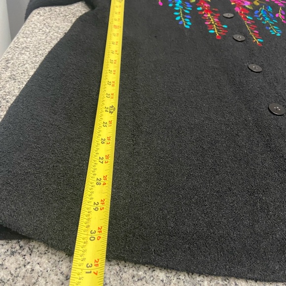 Linea by Louis Dell'Olio Black Coat with Yellow Embroidery - Picture 13 of 17